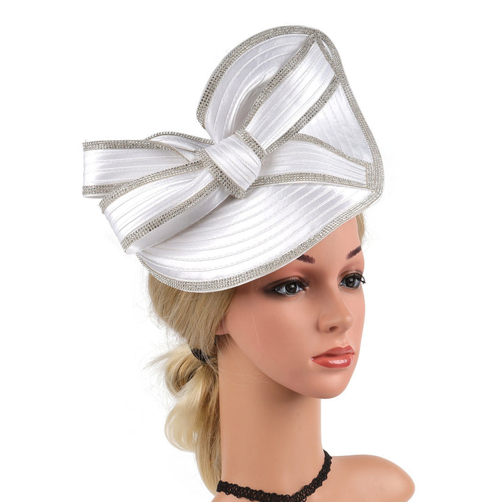 Black White Diamond Headband Fascinator for Elegant Formal