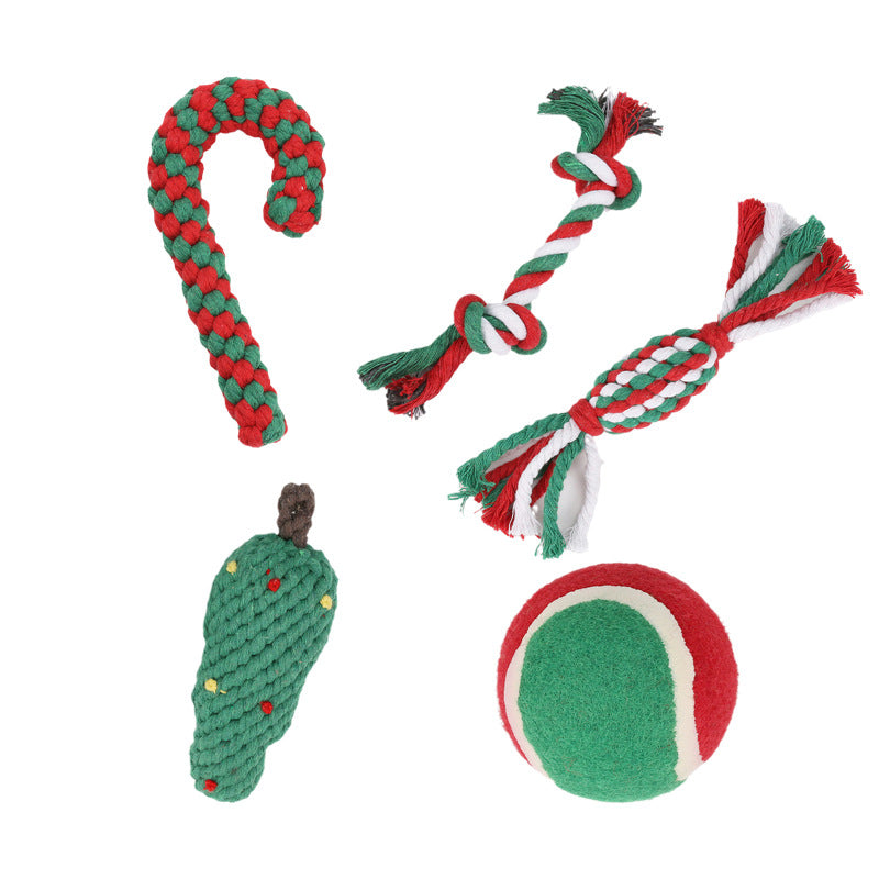 Dog Christmas Rope Toys for Festive Chew & Tug Play