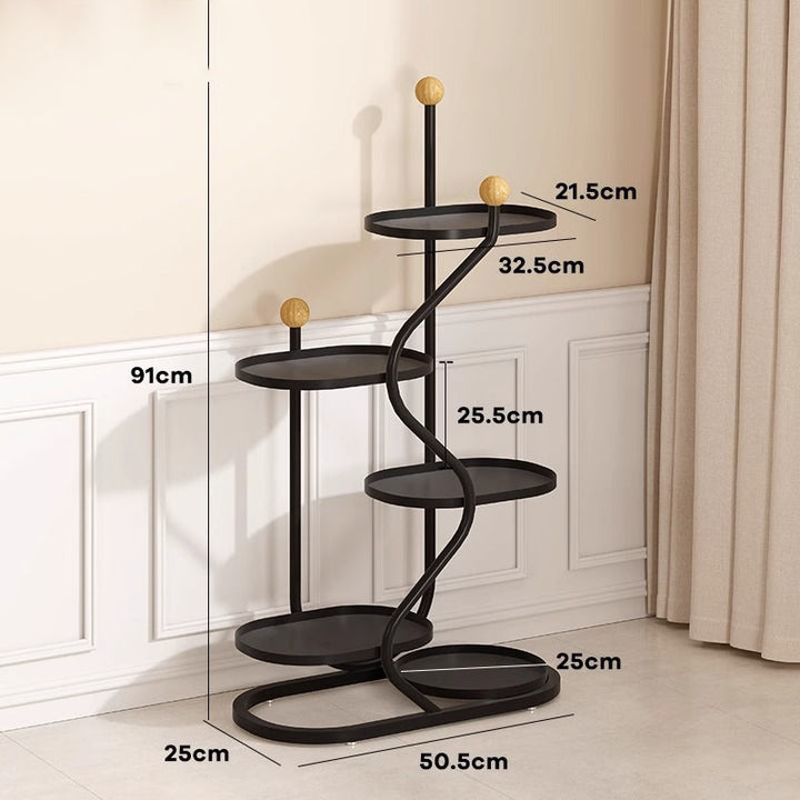 Five-Tier Metal Plant Stand Rack for Living Room Corners
