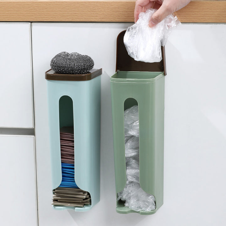 Wall-Mounted Plastic Bag Holder for Kitchen Storage
