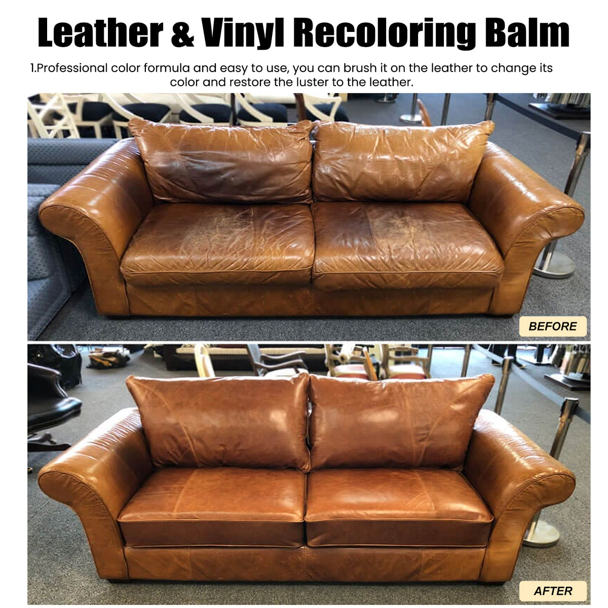 Leather Recoloring Balm for Faded Black Surfaces
