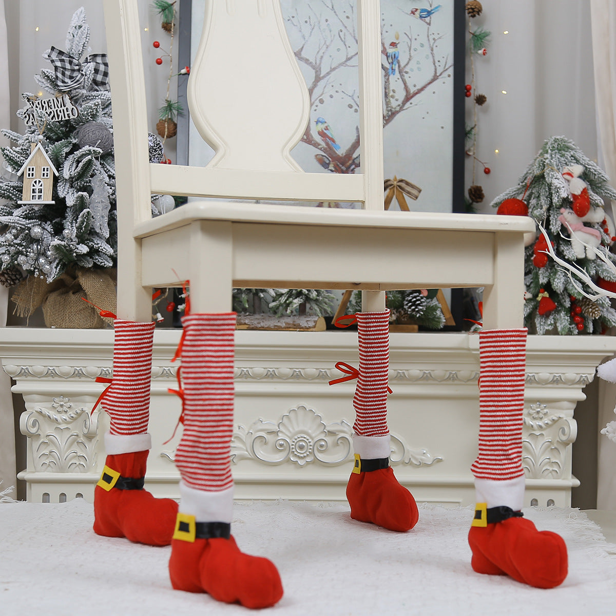 Christmas Elf Chair Leg Covers for Festive Dining Tables
