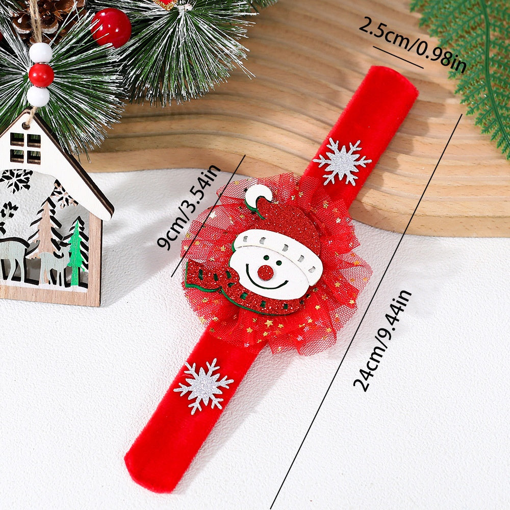 Christmas Plush Bracelet With Reindeer Holiday Charm