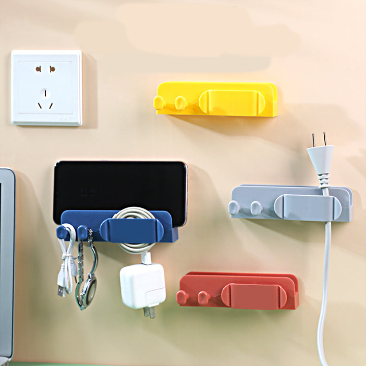 Punch-Free Wall Phone Charging Holder & Cable Organizer
