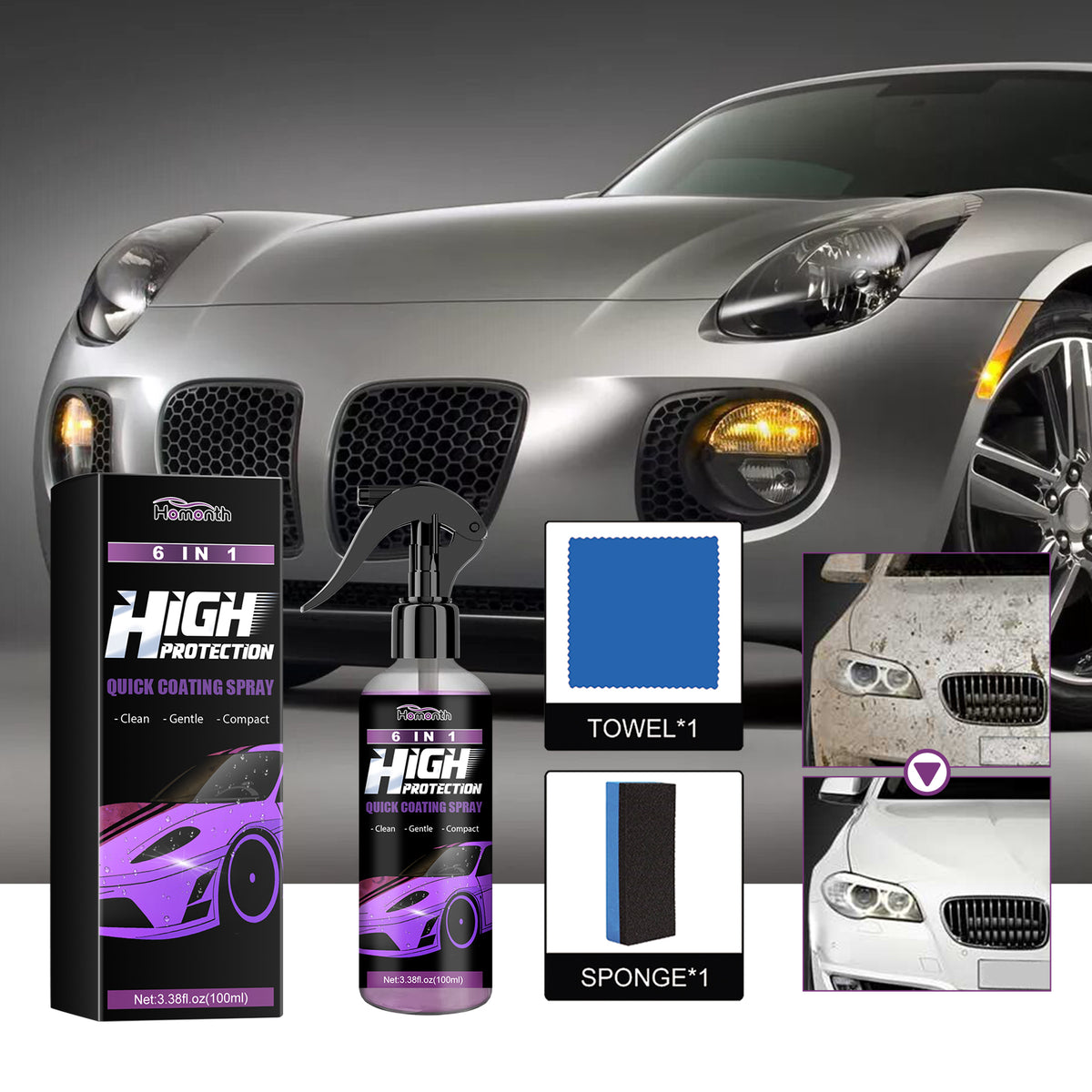 Car Coating Spray for Quick Paint Protection & Shine