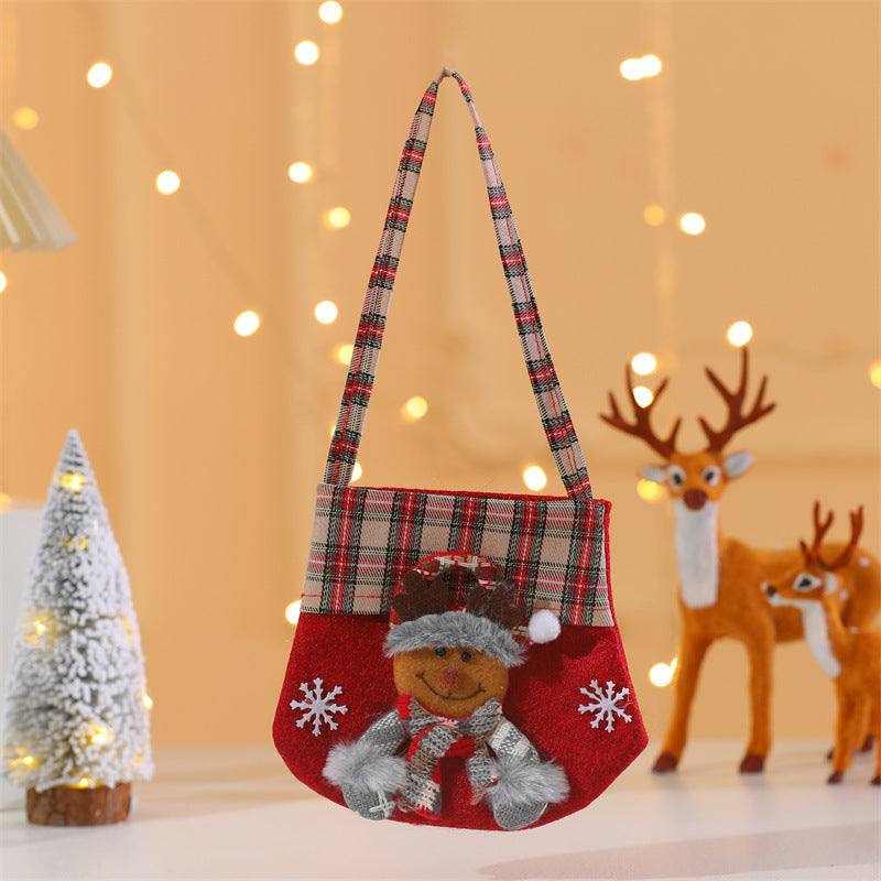 Reusable Christmas Gift Bag With Plush Character Charm