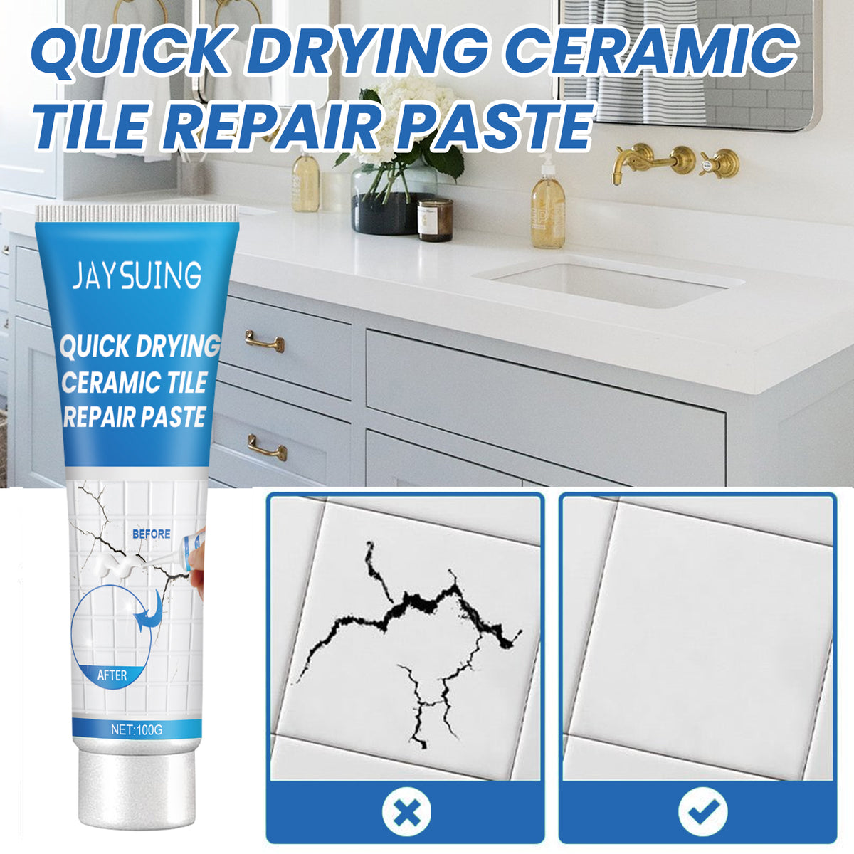 Tile Repair Glue Paste for Cracks & Ceramic Surfaces