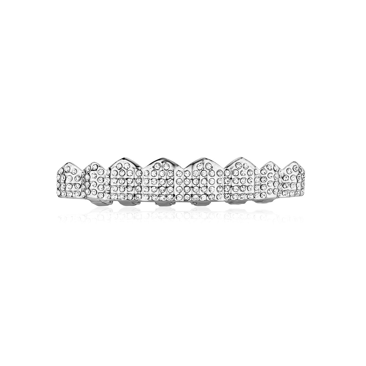 Gold Tooth Grillz Set — Full Iced-Out 8-Tooth Rhinestone