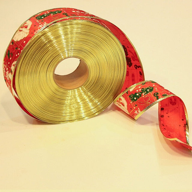 Christmas Wired Ribbon for Gift Wrap and Tree Decor