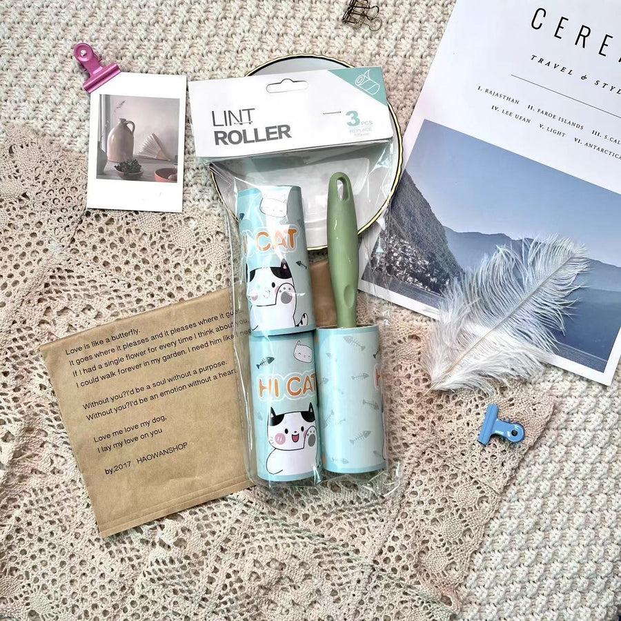 Cartoon Lint Roller — Cute Tearable Pet Hair Remover