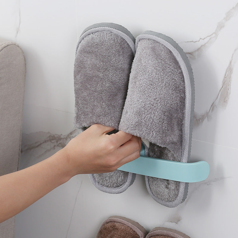 Punch-Free Bathroom Slipper Rack That Keeps Floors Dry