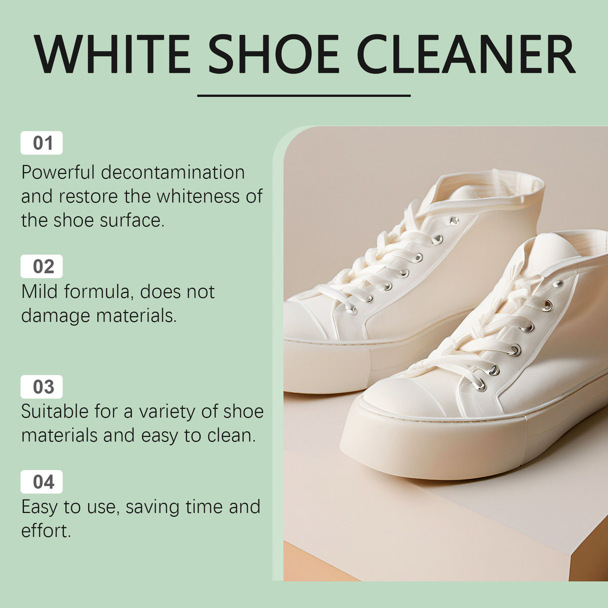 White Shoe Cleaner Cream for Fast Stain Removal Care