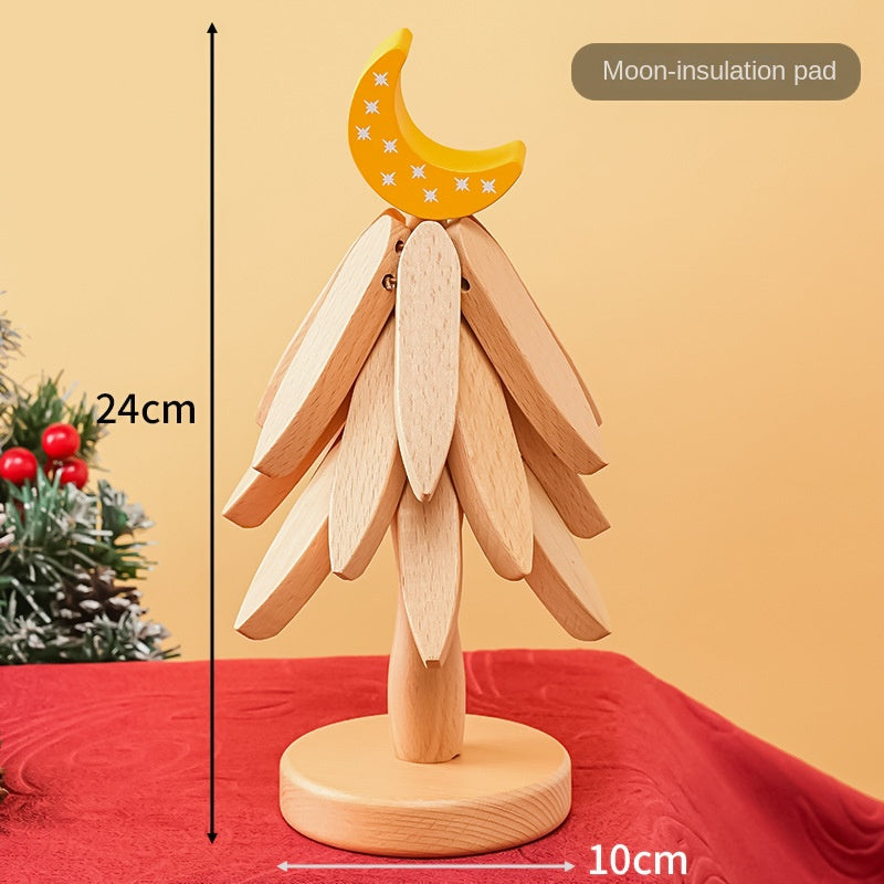 Wooden Tree Coaster: Festive Christmas Table Decor