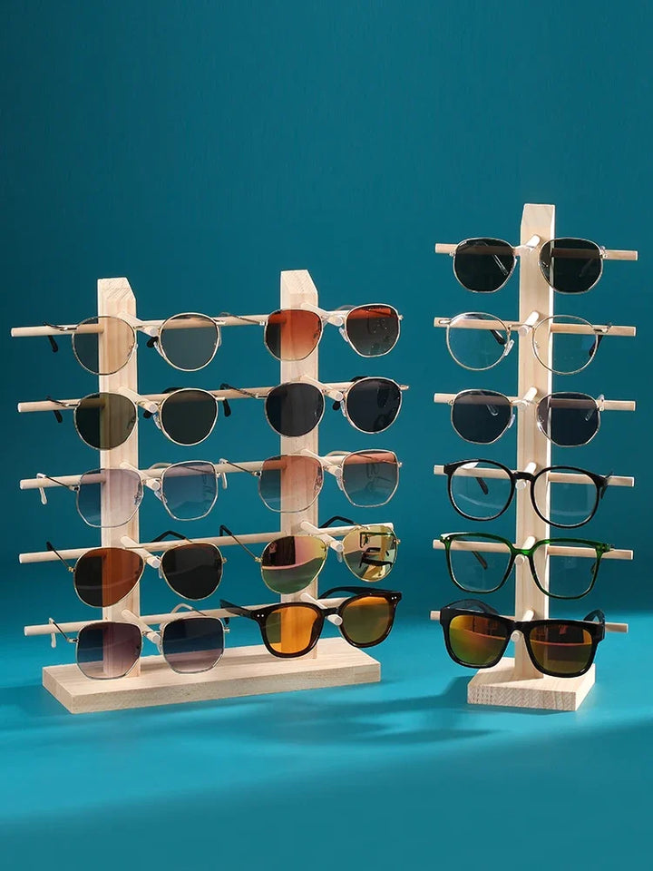 Solid Wood Glasses Display Rack for Eyewear Storage