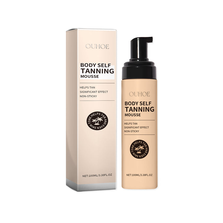 OUHOE Black Body Mousse Summer Tanning Bronzer Moisturizes A