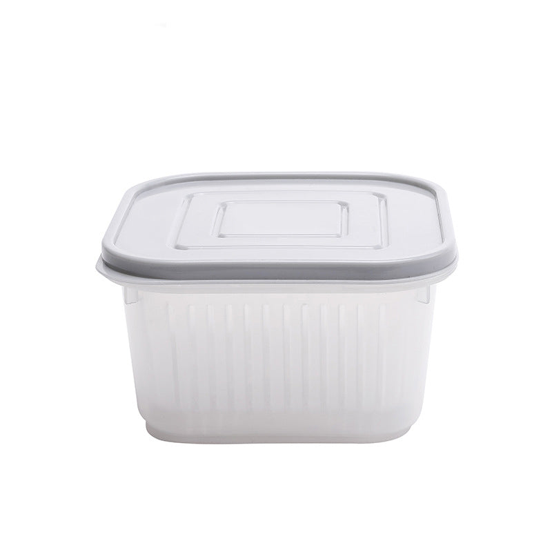 Green Onion Storage Box With Drain Basket for Fridge
