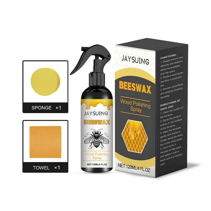 Beeswax Wood Polish Spray for Furniture Care & Luster