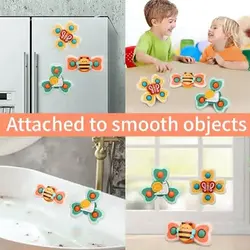 Baby Bath Spinner Toys – 3pc Suction Cup Sensory Set