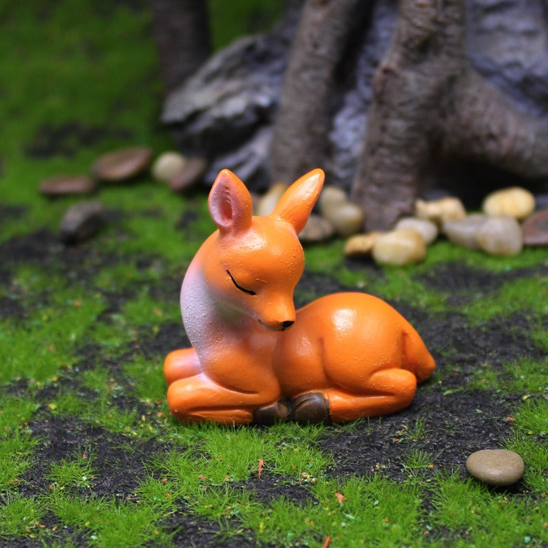 Sika Deer Miniature Figurines for Fairy Gardens