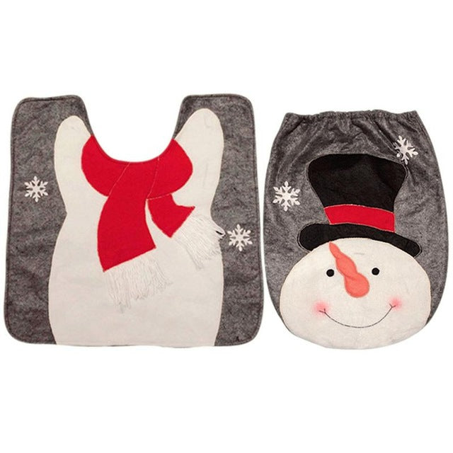 Christmas Bathroom Rug Set for Festive Holiday Decor