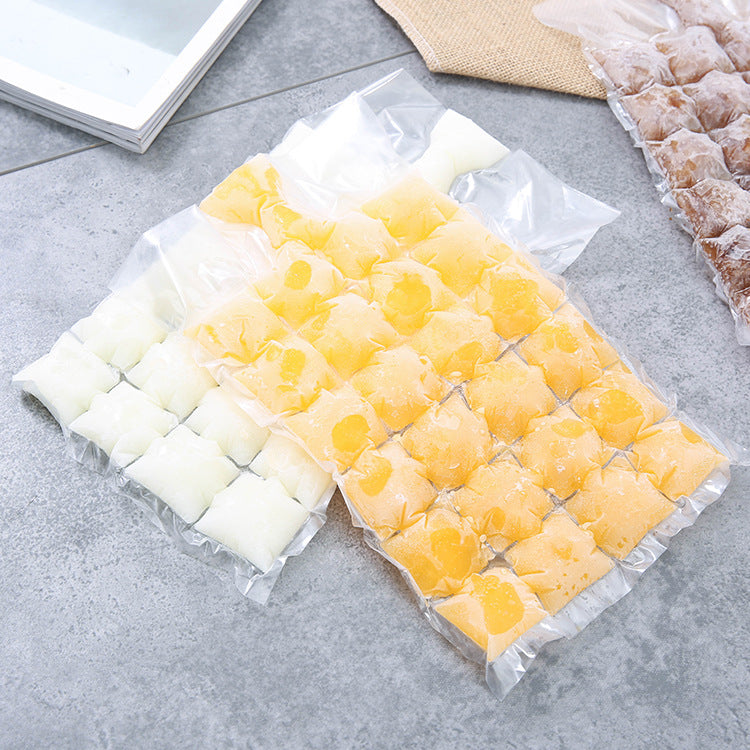 Disposable Ice Cube Bags, Self-Sealing Ice Trays