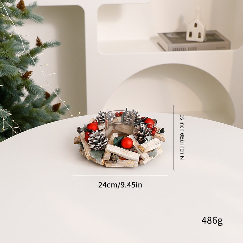 Rustic Christmas Wreath & Tabletop Tree Decor Set