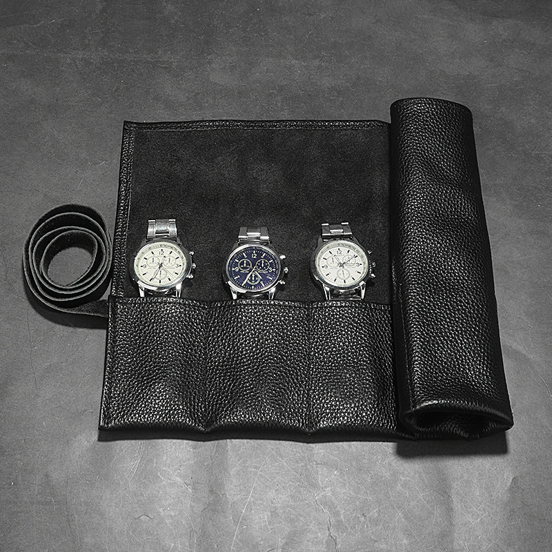 Anti-Scratch Foldable Watch Roll Case for 6 Watches