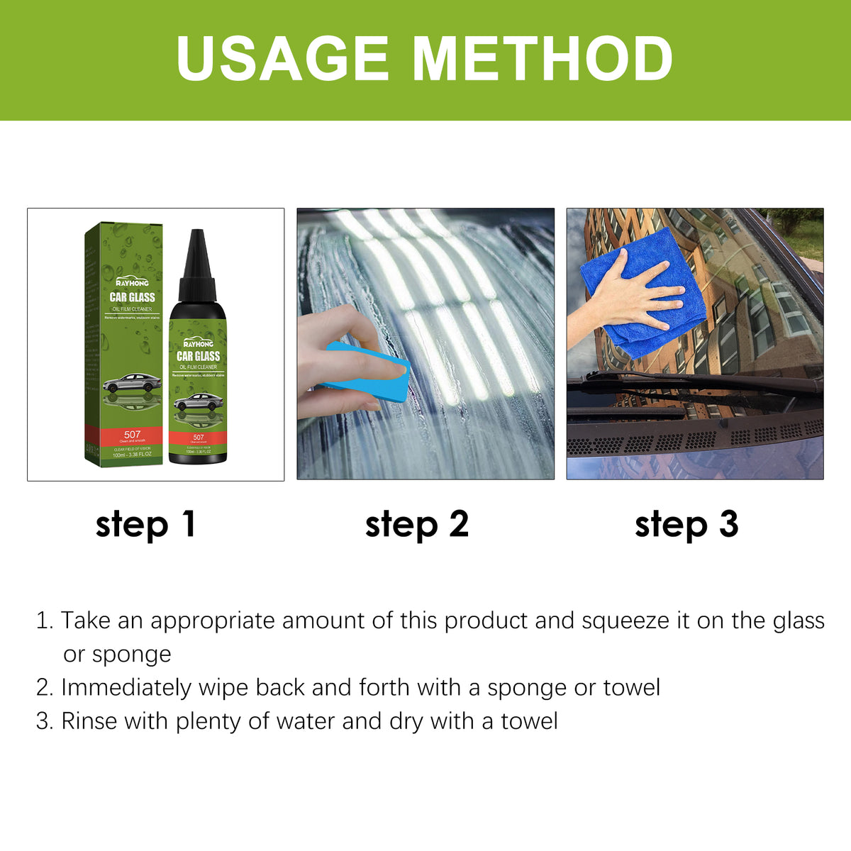 Car Glass Oil Film Cleaner for Clearer Windshields