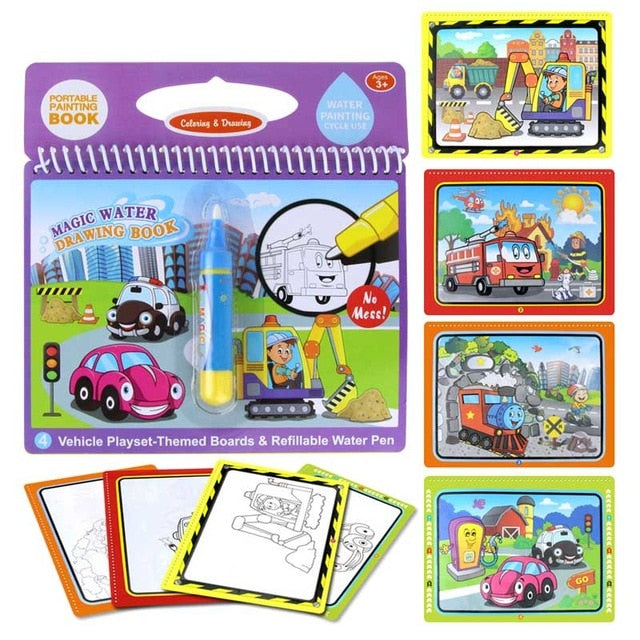 Magic Water Drawing Book for Mess-Free Reusable Fun