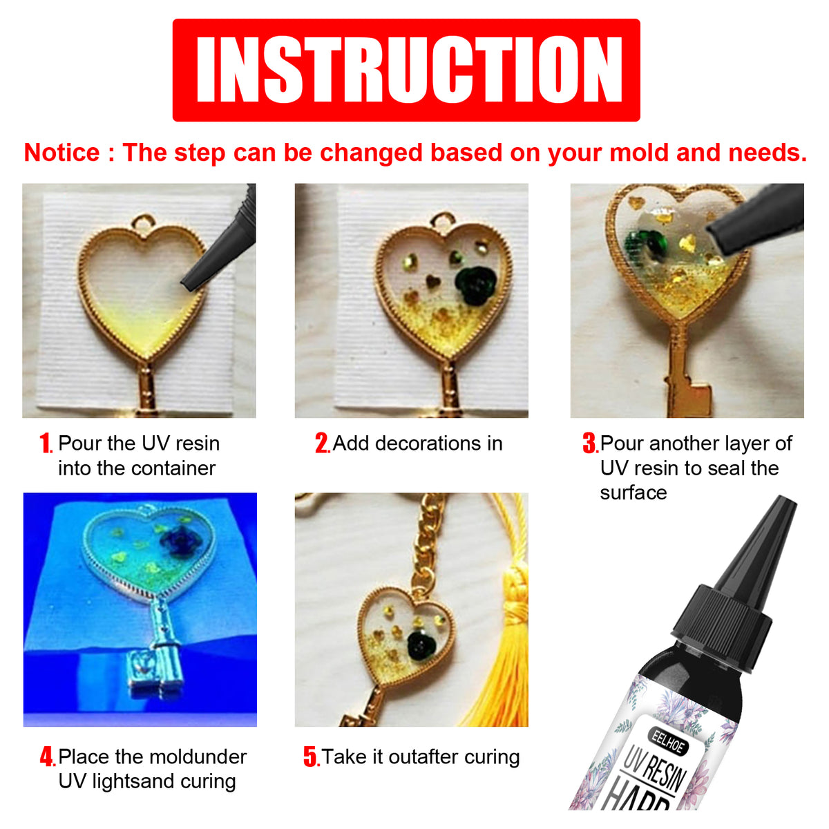 UV Resin Glue for Jewelry & Crafts | Clear Hard Cure