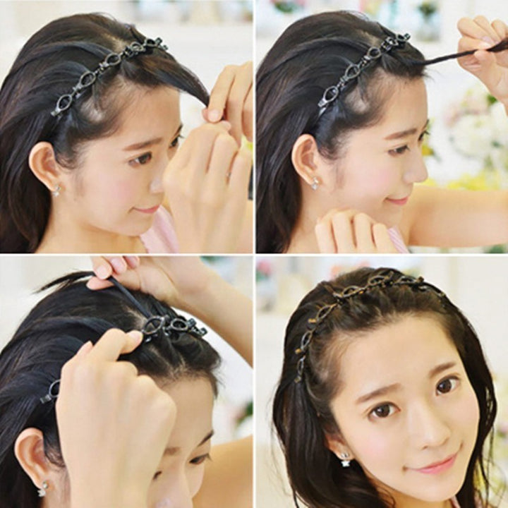 Braided Hair Hoop for Quick Flyaway Control & Style