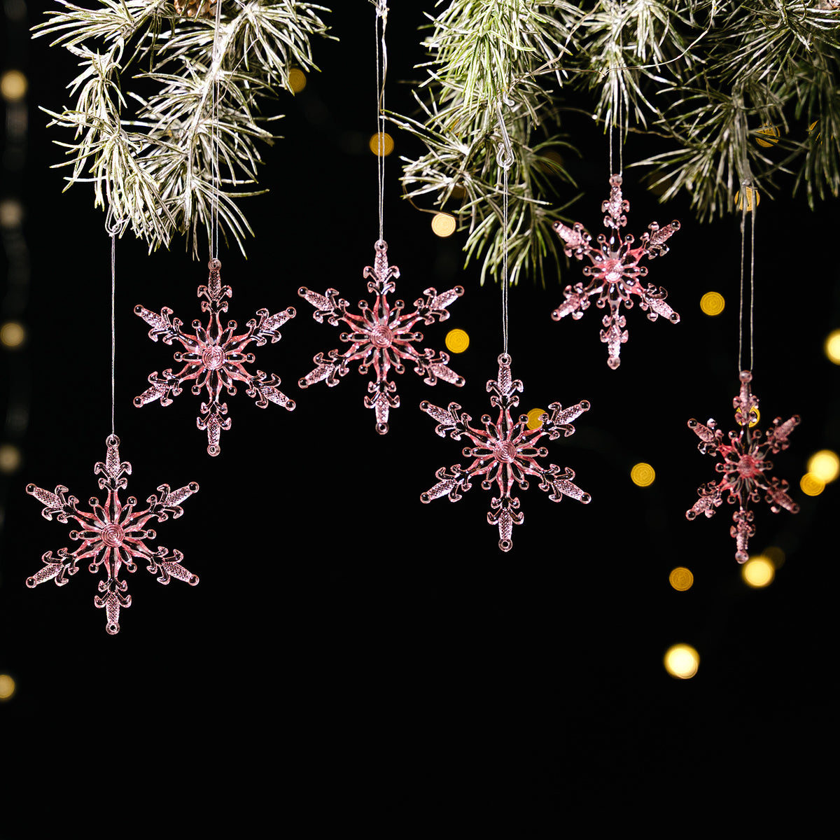 Transparent Snowflake Ornaments for Sparkling Trees