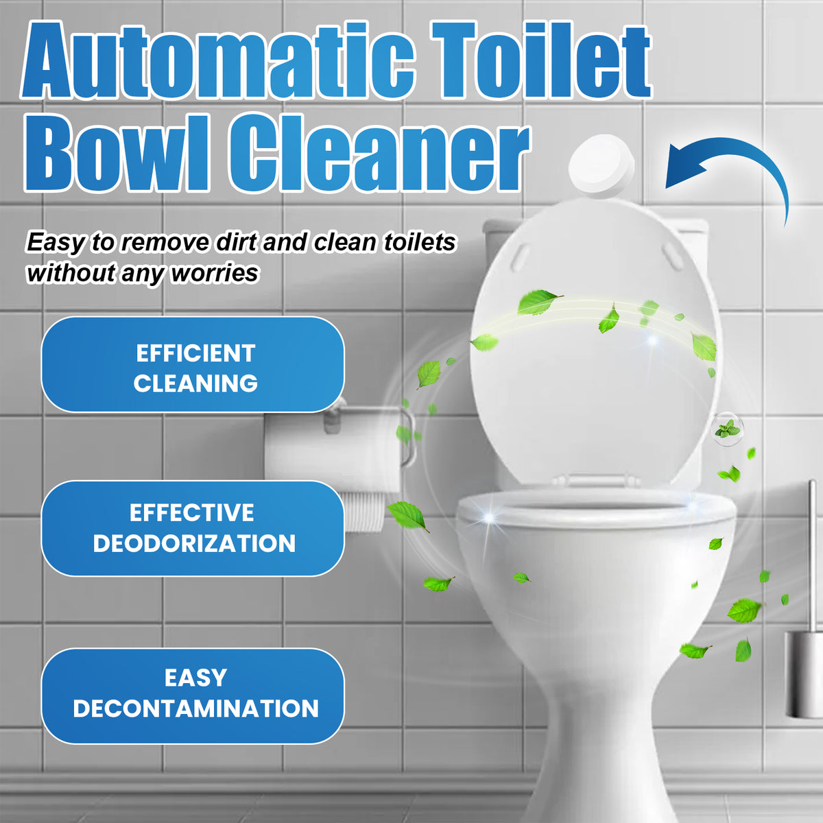 Automatic Toilet Bowl Cleaner for Daily Odor and Stains