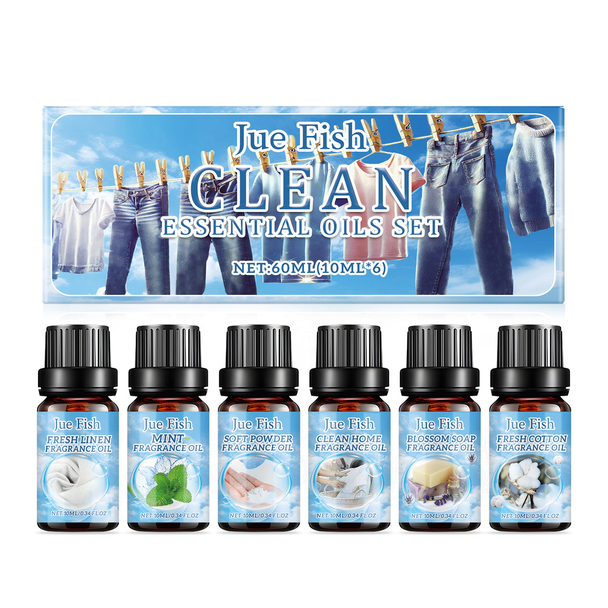 Essential Oil Set, 6 Fresh Scents for Home Fragrance