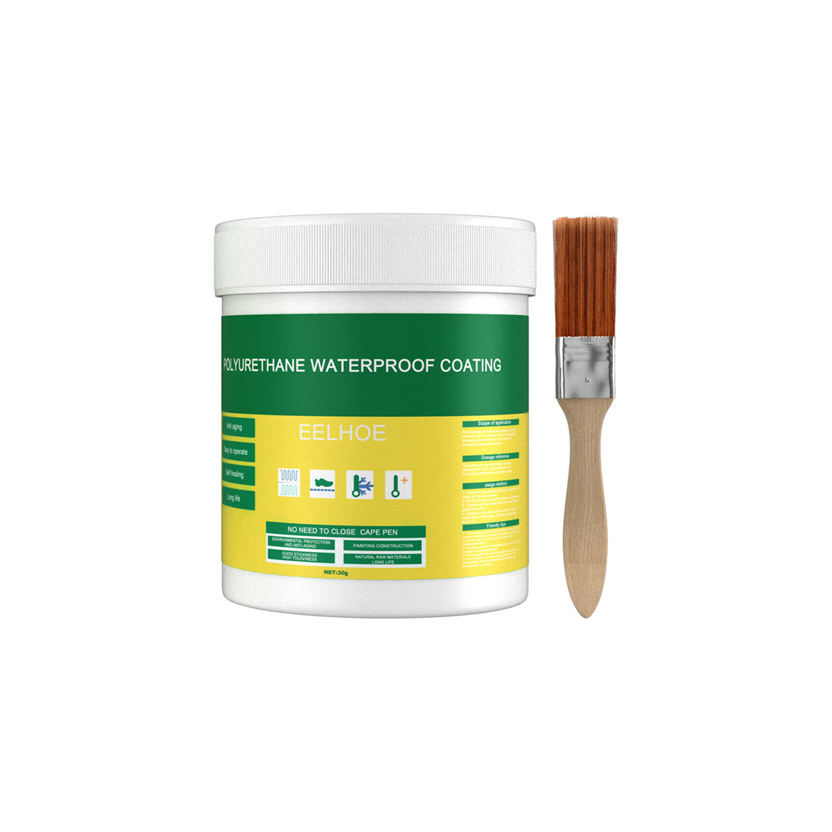Floor Leak Waterproof Coating with Brush, 300g Tub