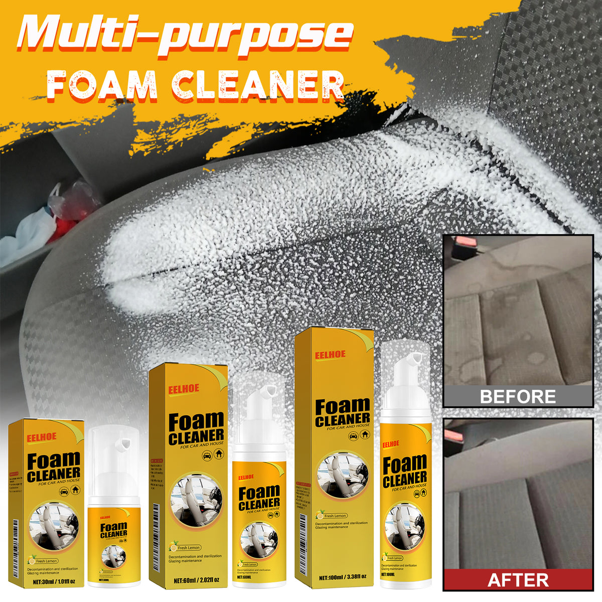 Automotive Foam Cleaner for Leather & Interior Care