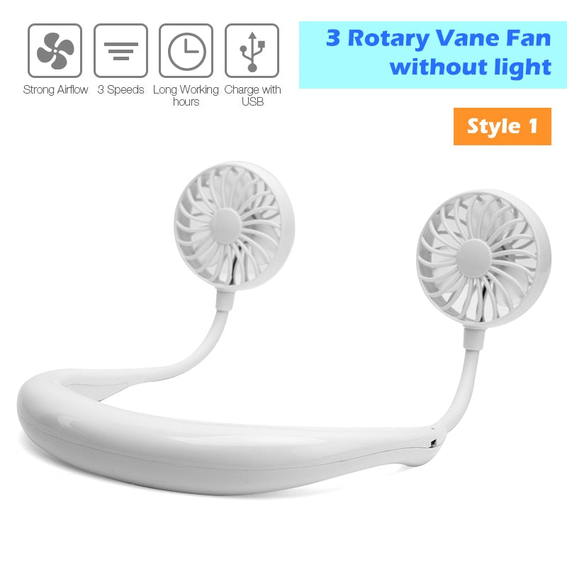 Portable Neck Fan with 360° Airflow & Aroma Tablet