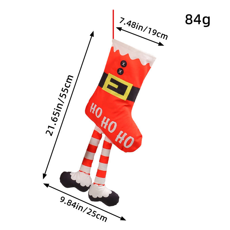 Long-Legged Elf Christmas Stockings for Playful Decor