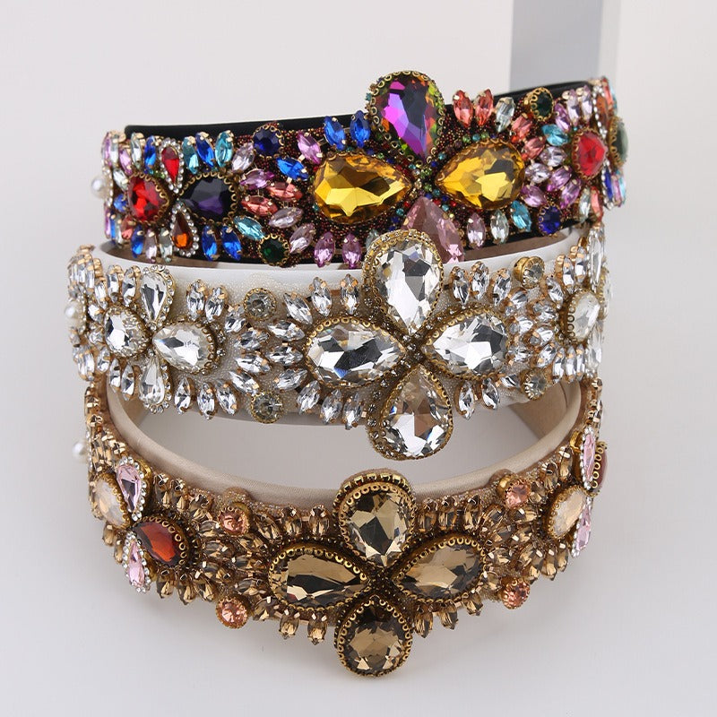 Wide Padded Jeweled Headband for Instant Retro Glamour