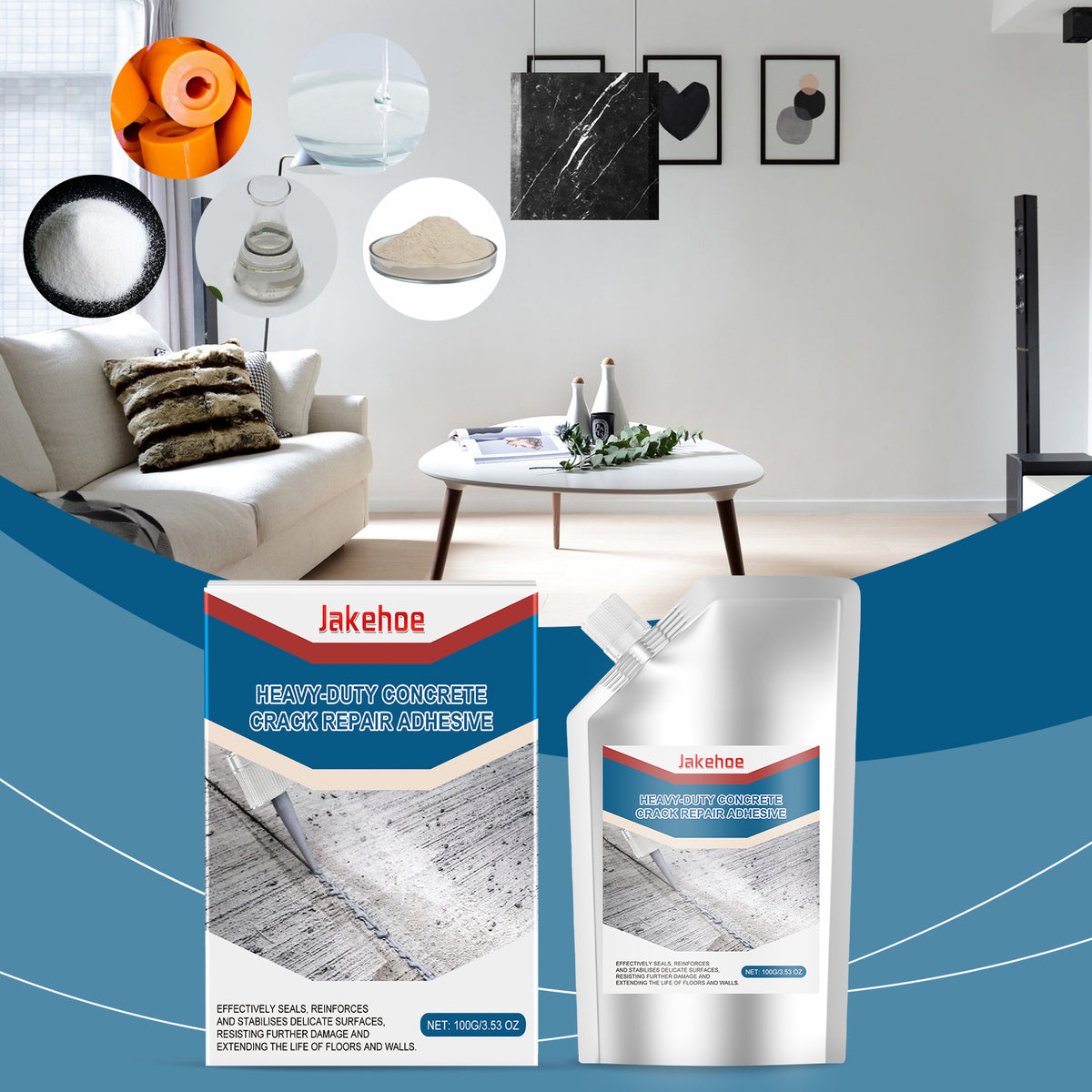 Concrete Crack Repair Adhesive, Waterproof Wall Seal