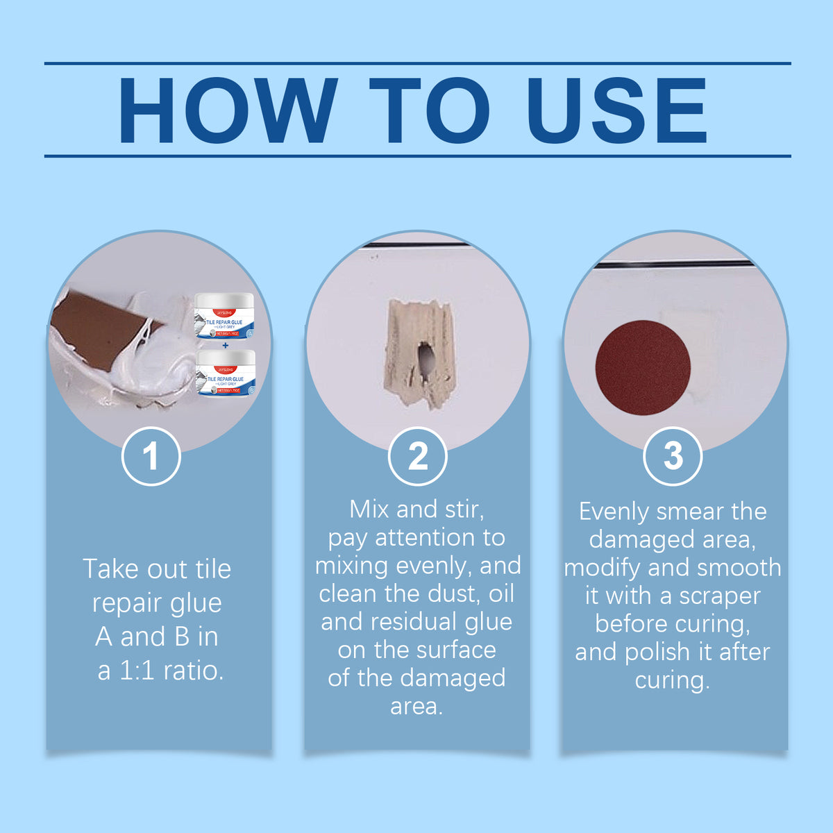 Tile Repair Glue for Waterproof Crack and Gap Sealing