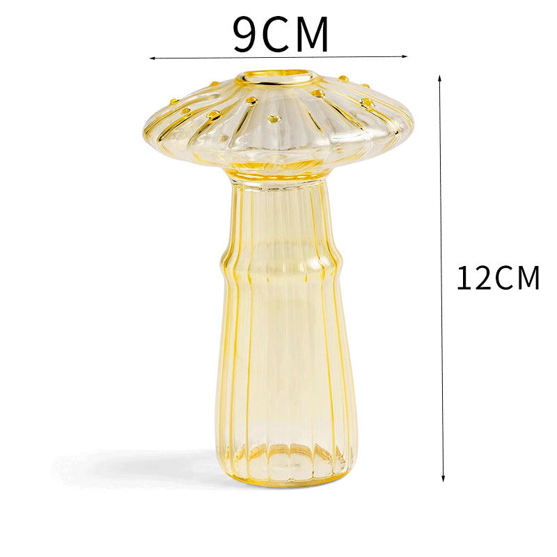 Glass Mushroom Vase for Colorful Statement Home Decor