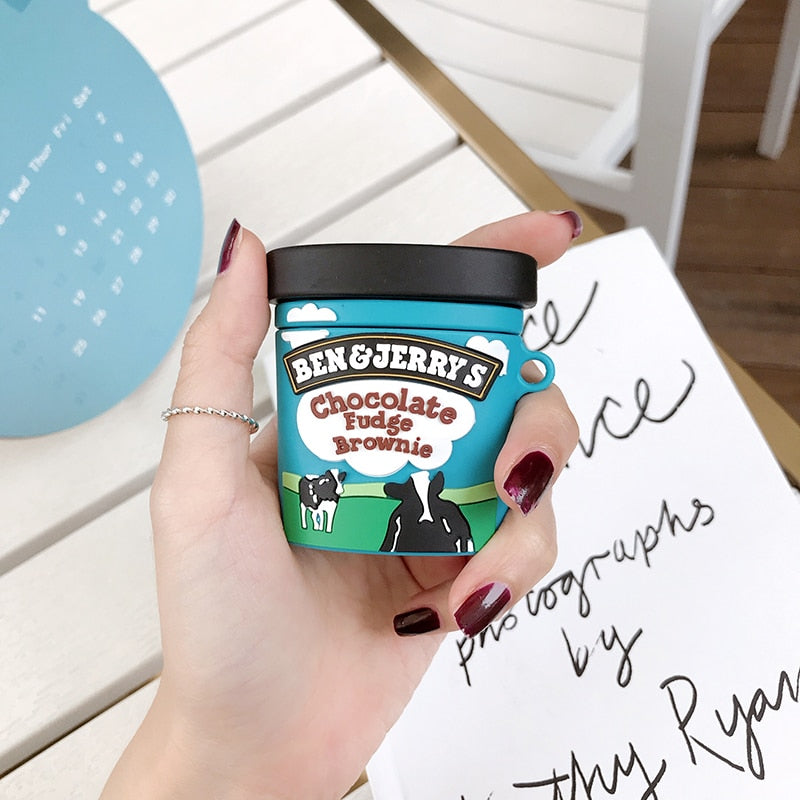 Ice Cream Pint AirPods Case with Soft Silicone Shell