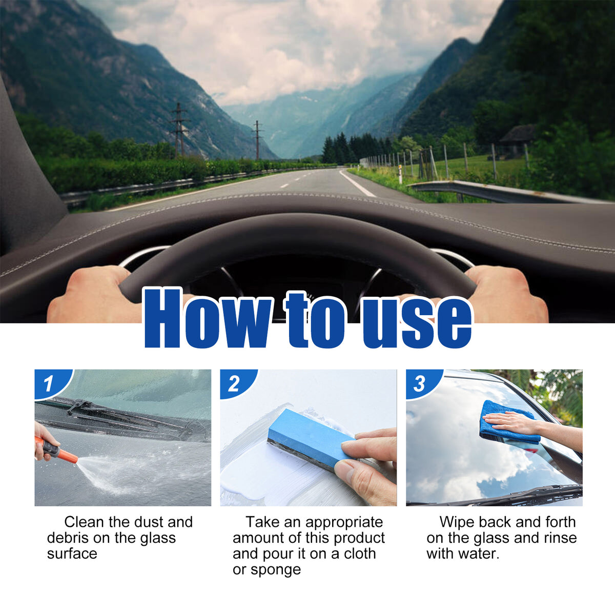 Car Windshield Oil Film Cleaner for Clearer Glass View