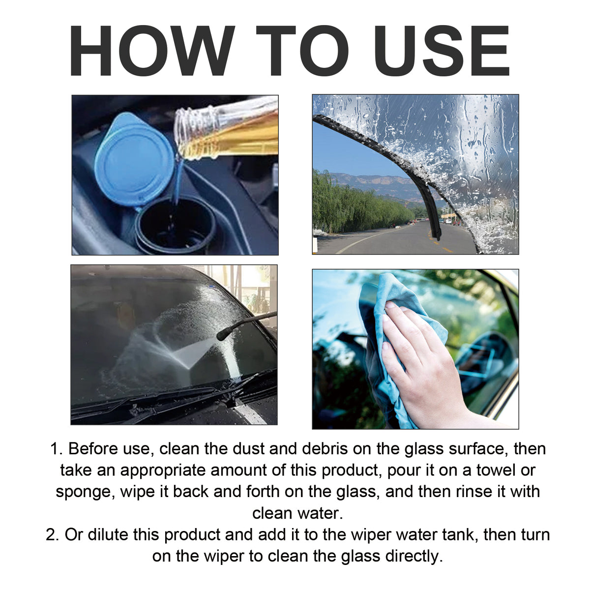Glass Oil Film Remover for Clearer Windshields & Windows