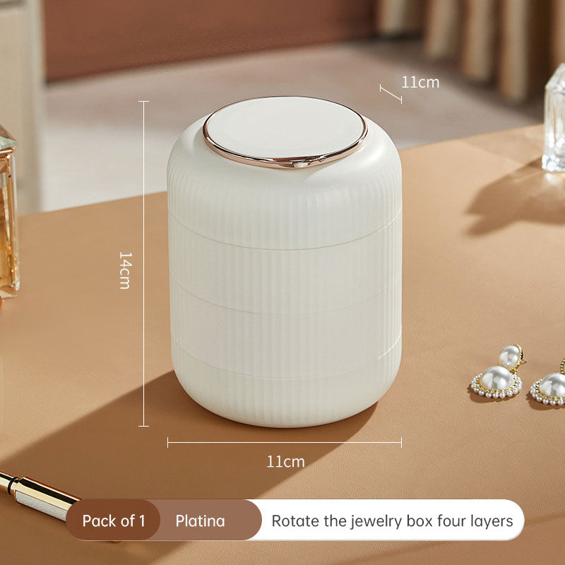 Rotating Jewelry Box for Dressing Table, 4 Tiers