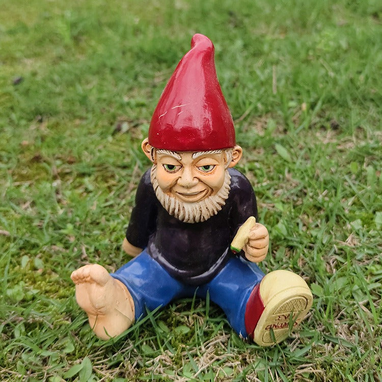 Bearded Resin Garden Gnome Ornament, Quirky Outdoor Decor