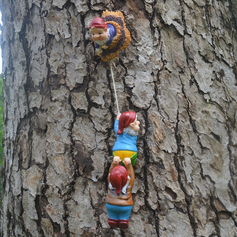 Climbing Gnome Garden Decor for Trees and Fences