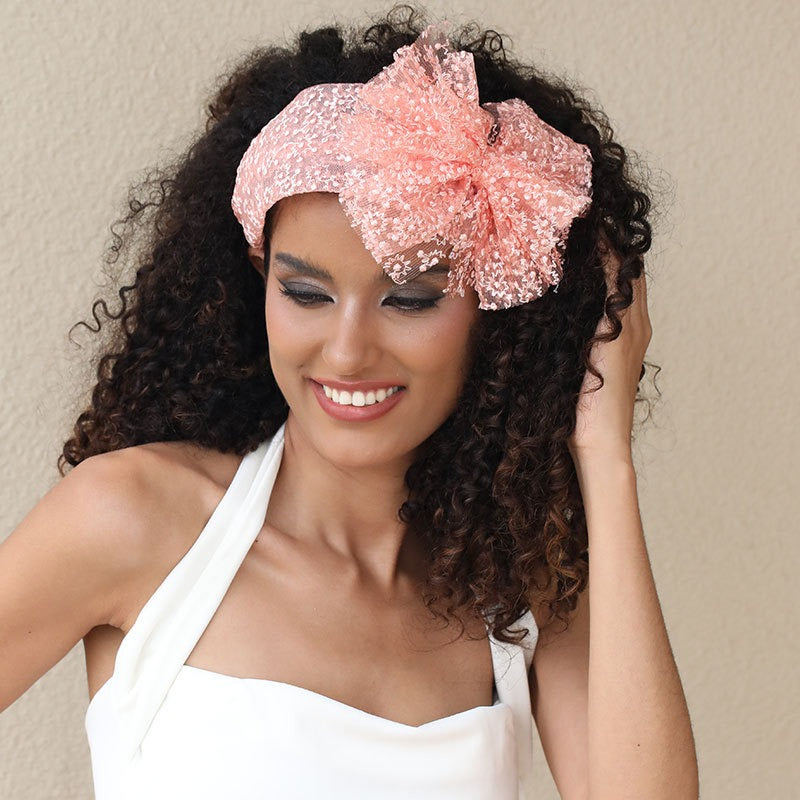 Oversized Floral Lace Bow Headband for Instant Style