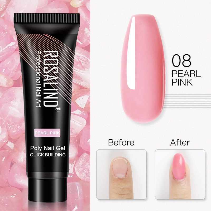 Glitter Poly Nail Gel Extensions for Salon-Style Sparkle